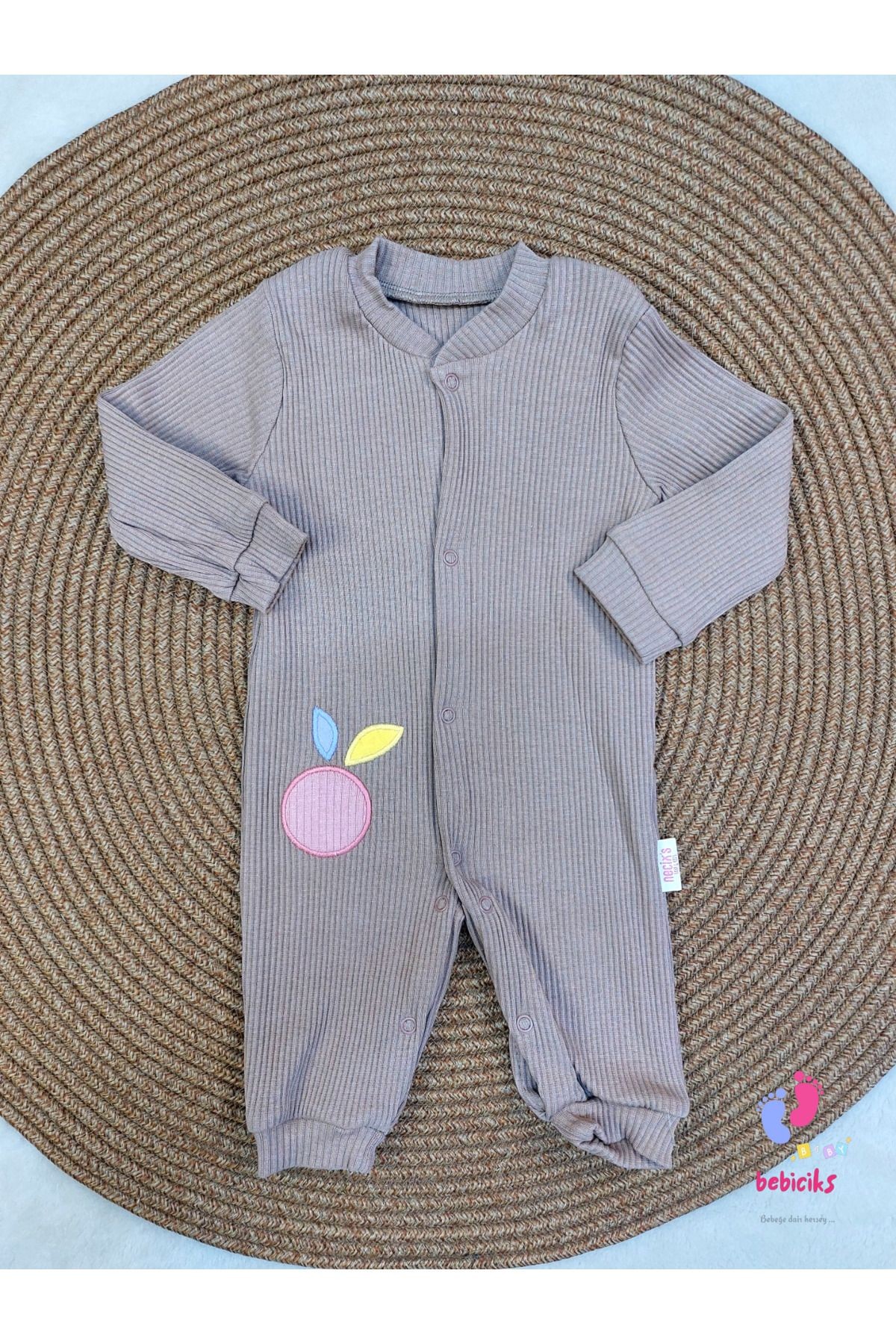 NECİX'S KIZ BEBEK ELMA DESENLİ 3'LÜ TULUM