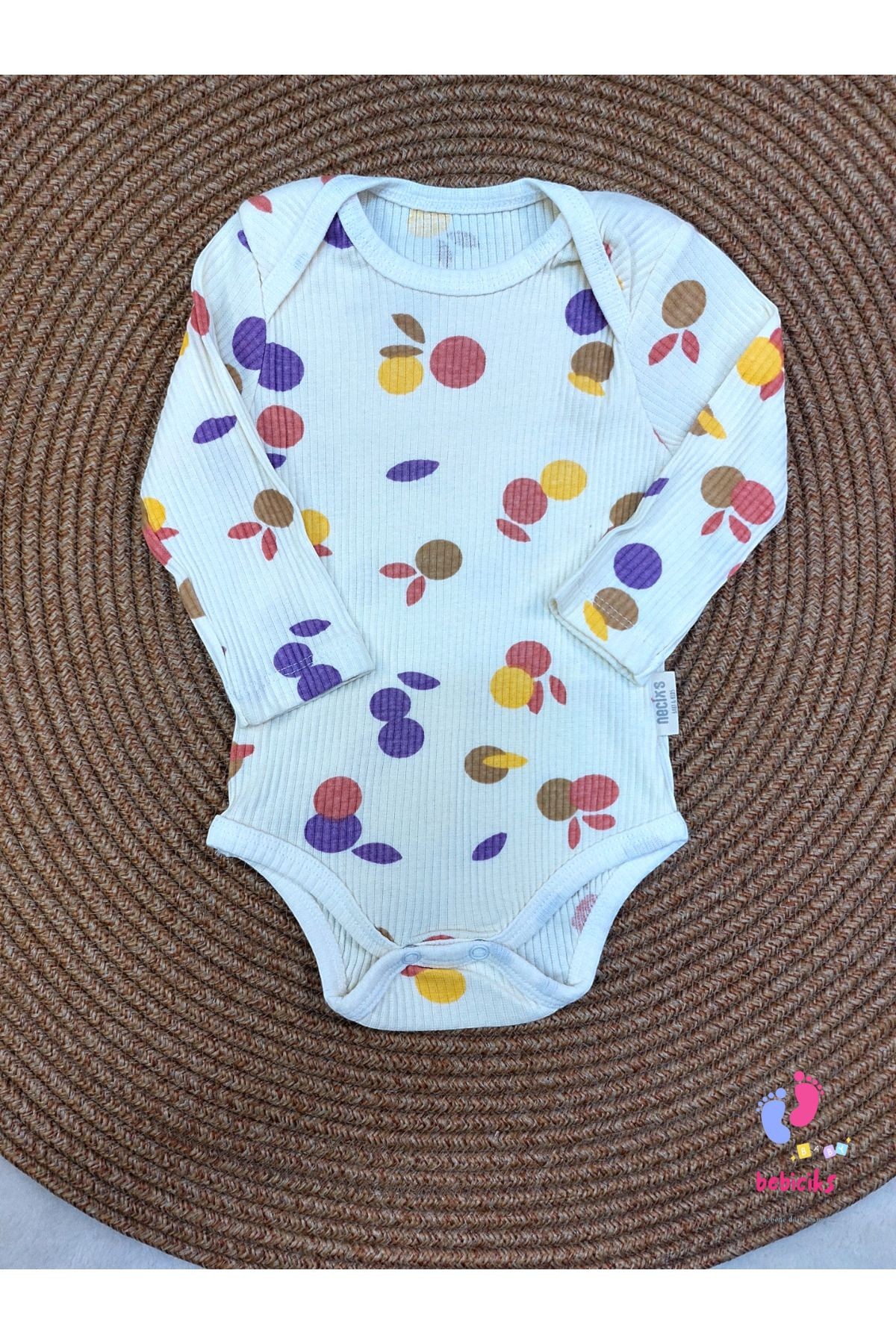 NECİX'S KIZ BEBEK ELMA DESENLİ 3'LÜ ZIBIN SETİ
