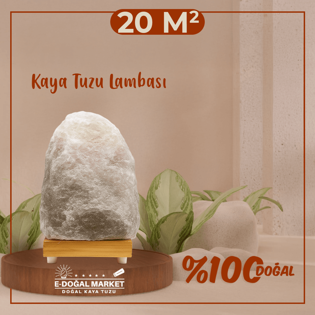 20 M2 Kadar Etkili  Kaya Tuzu Lambası  %100 Doğal  Ampul Kablo Dahil
