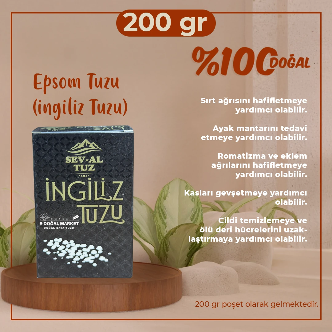 Epsom Tuzu (İngiliz Tuzu) 200 GR
