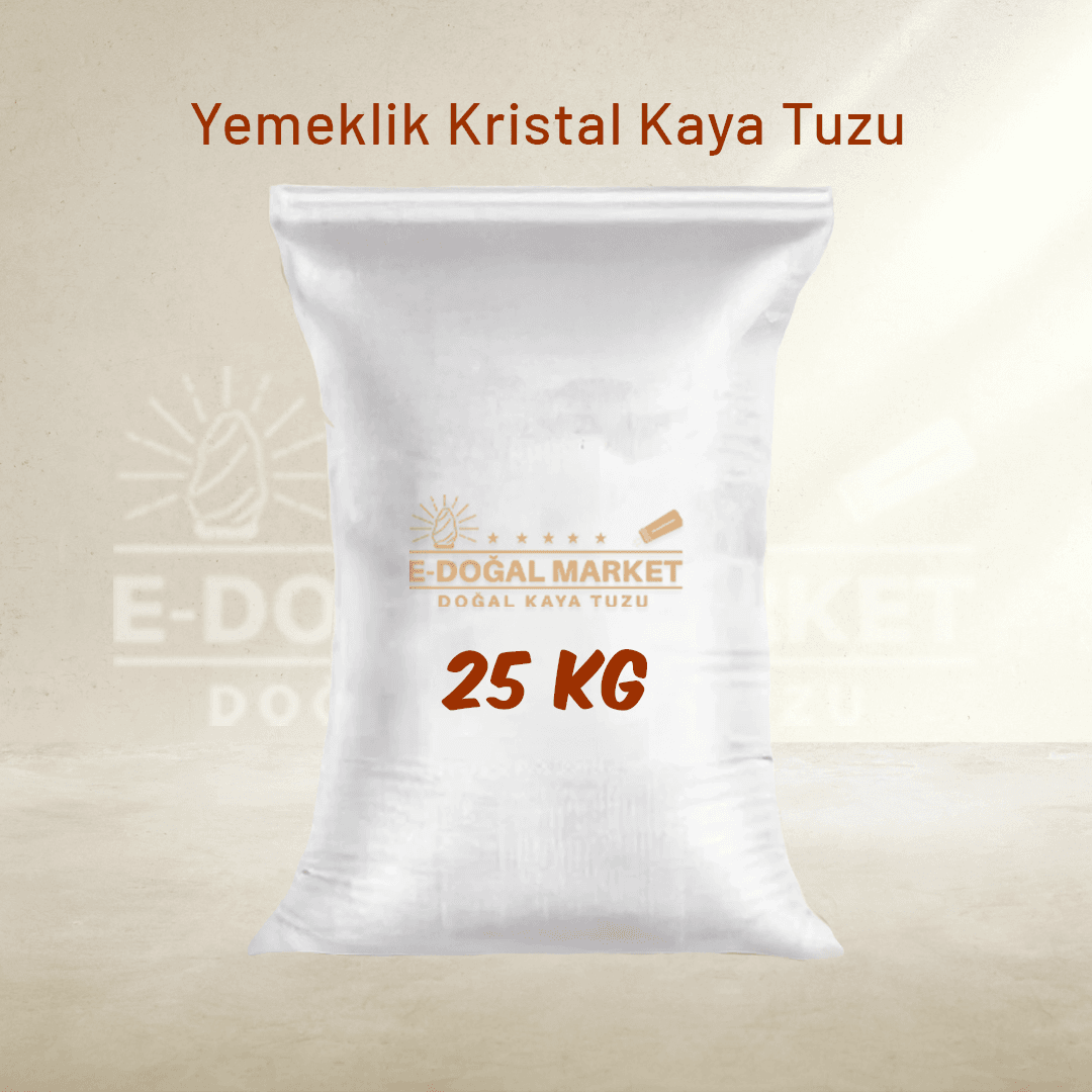 25 KG Yemeklik Kristal Kaya Tuzu  (Öğütülmüş)