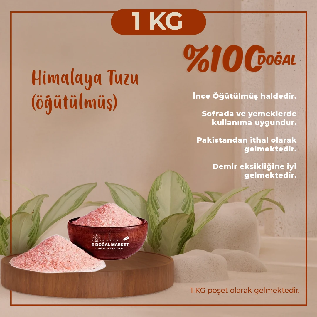 1 KG Himalaya Tuzu (Öğütülmüş)