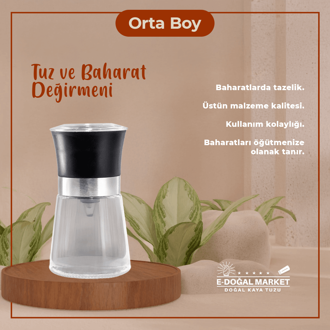 ORTA Boy Tuz ve Baharat Değirmeni 1 Adet