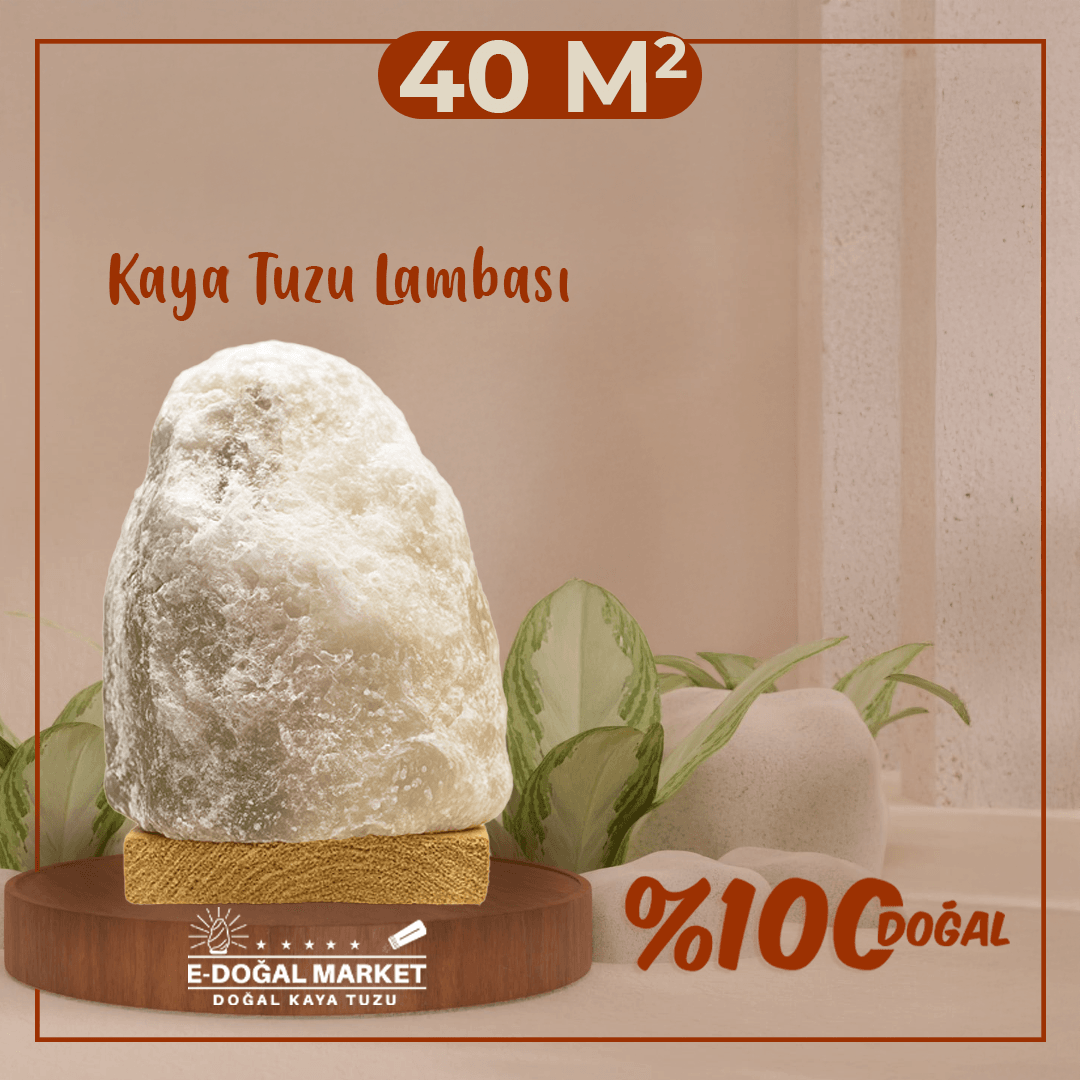 40M2 Kadar Etkili Kaya Tuzu Lambası  %100 Doğal  Ampul Kablo Dahil