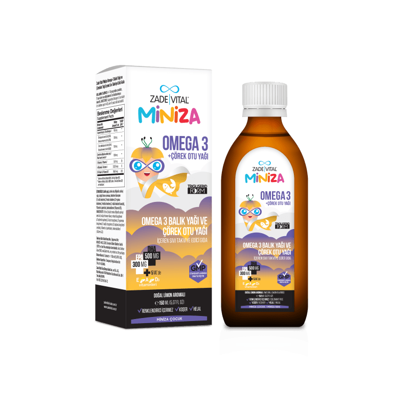 Zade Vital Miniza Omega 3 & Çörek Otu Yağı 150 ml