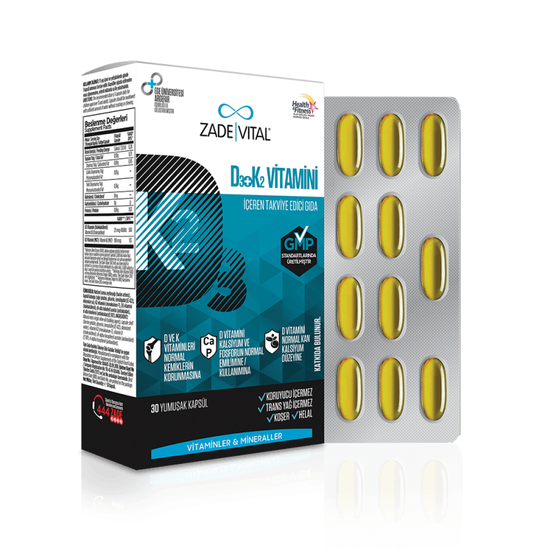 Zade Vital D3+K2 Vitamini 30 Kapsül