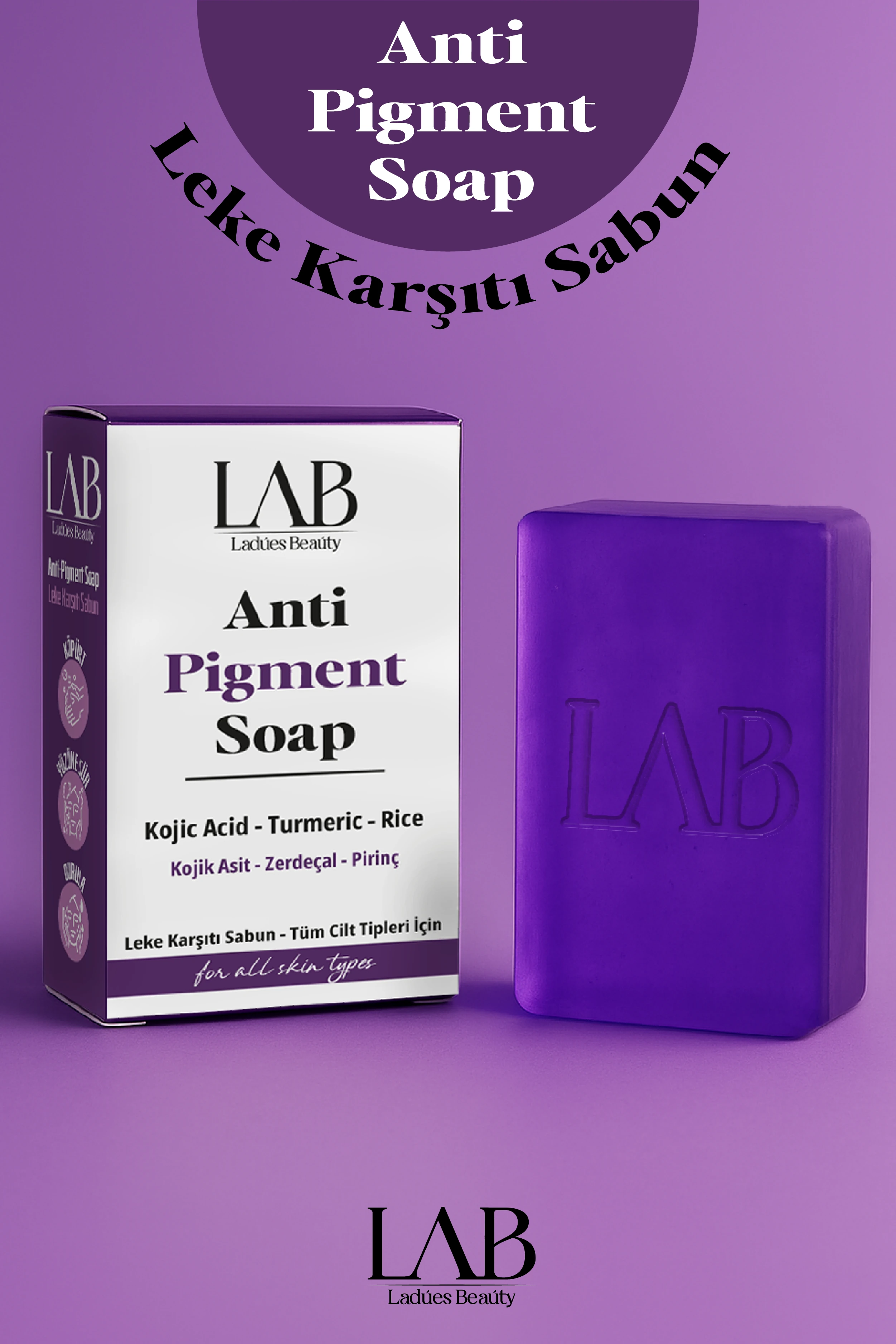 Lab Kojic Acid Zerdeçal Pirinç Etkisi İle Leke Karşıtı Sabun 50 gr
