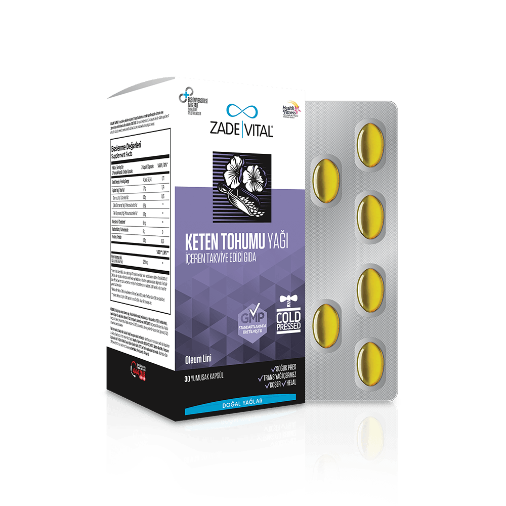 Zade Vital Keten Tohumu Yağı 625 mg 60 Kapsül