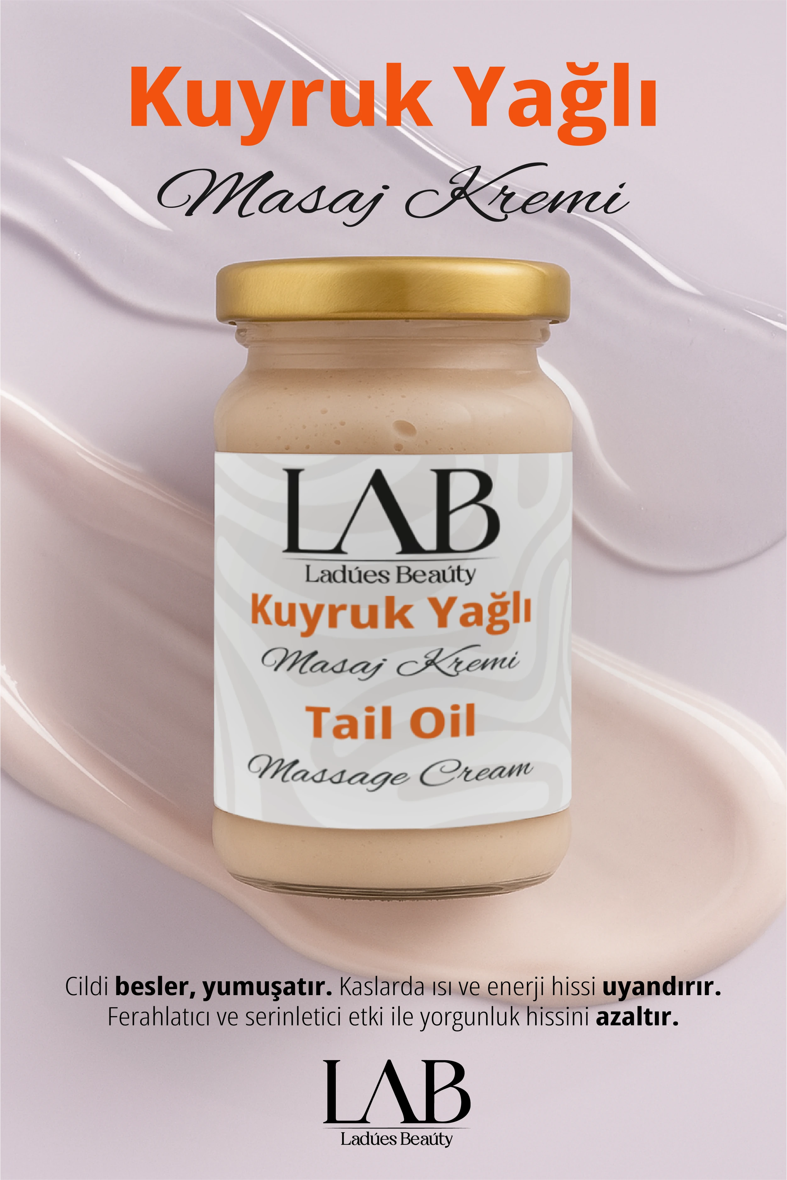 Lab Doğal Kuyruk Yağı İçeren Kas Eklem Ağrı Masaj Kremi 100 ml