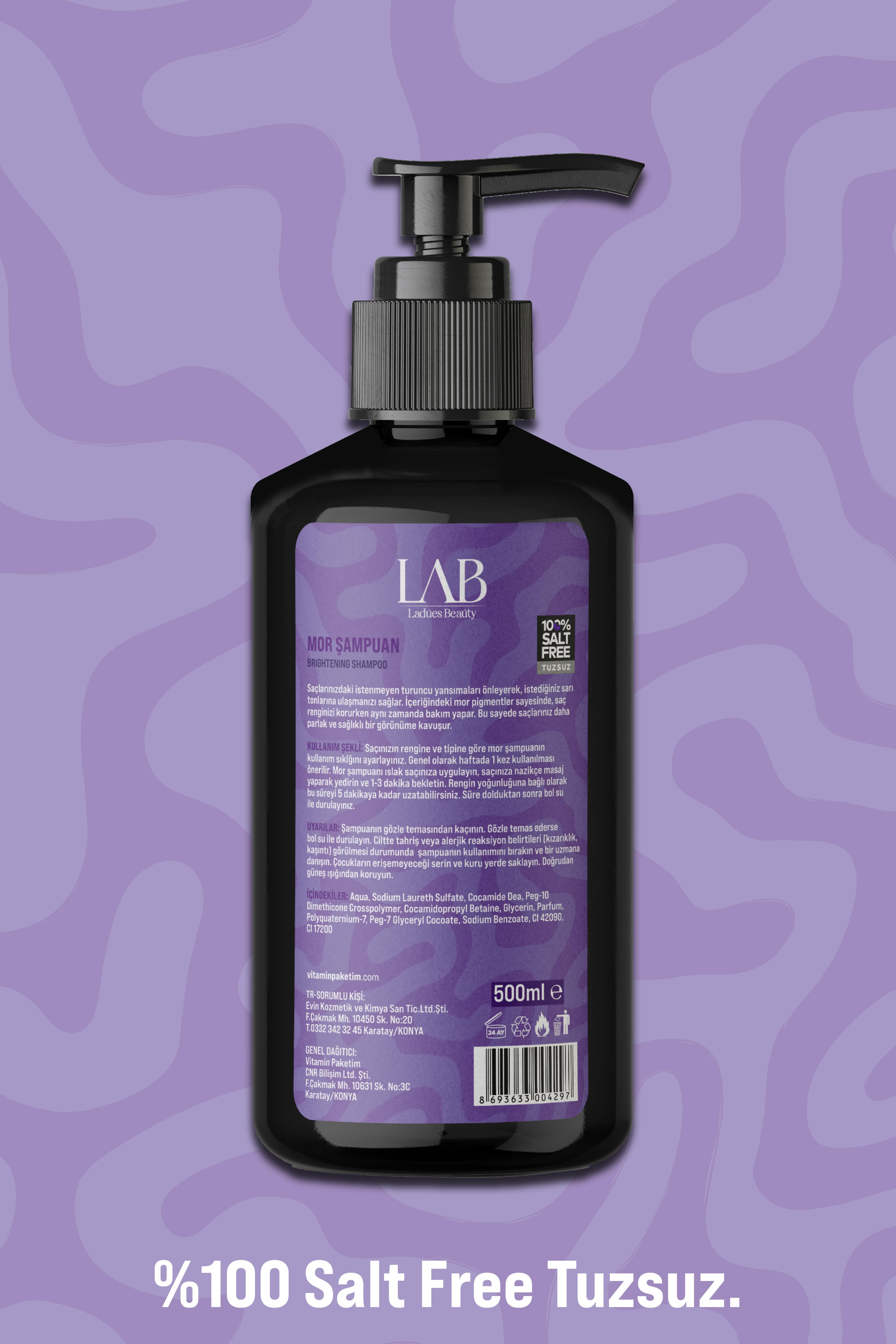 Ladues Beauty Mor Şampuan 500 ml - 100% Salt Free Tuzsuz
