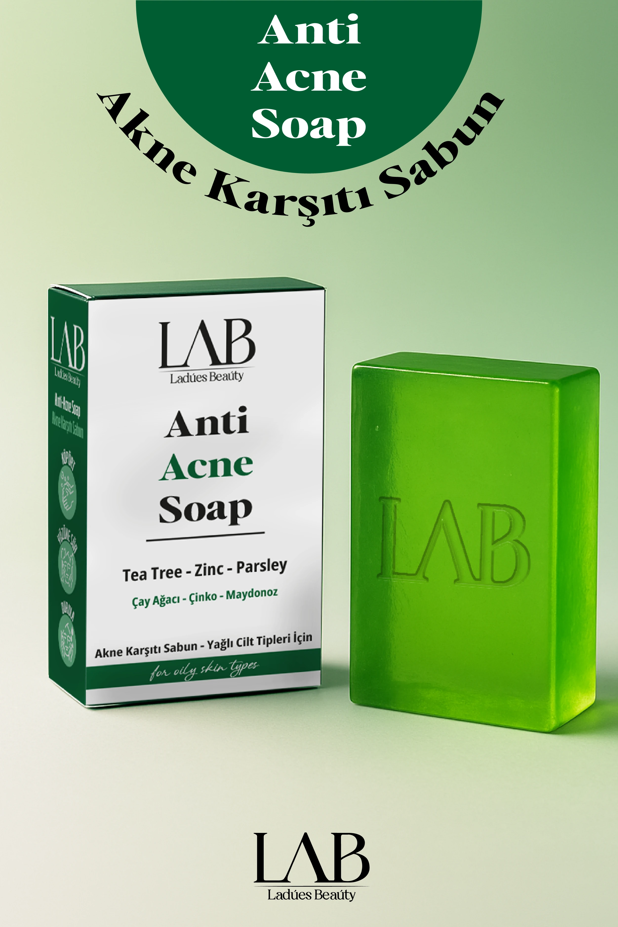 Lab Çay Ağacı Çinko Maydonoz Etkisi İle Akne Karşıtı Sabun 50 gr