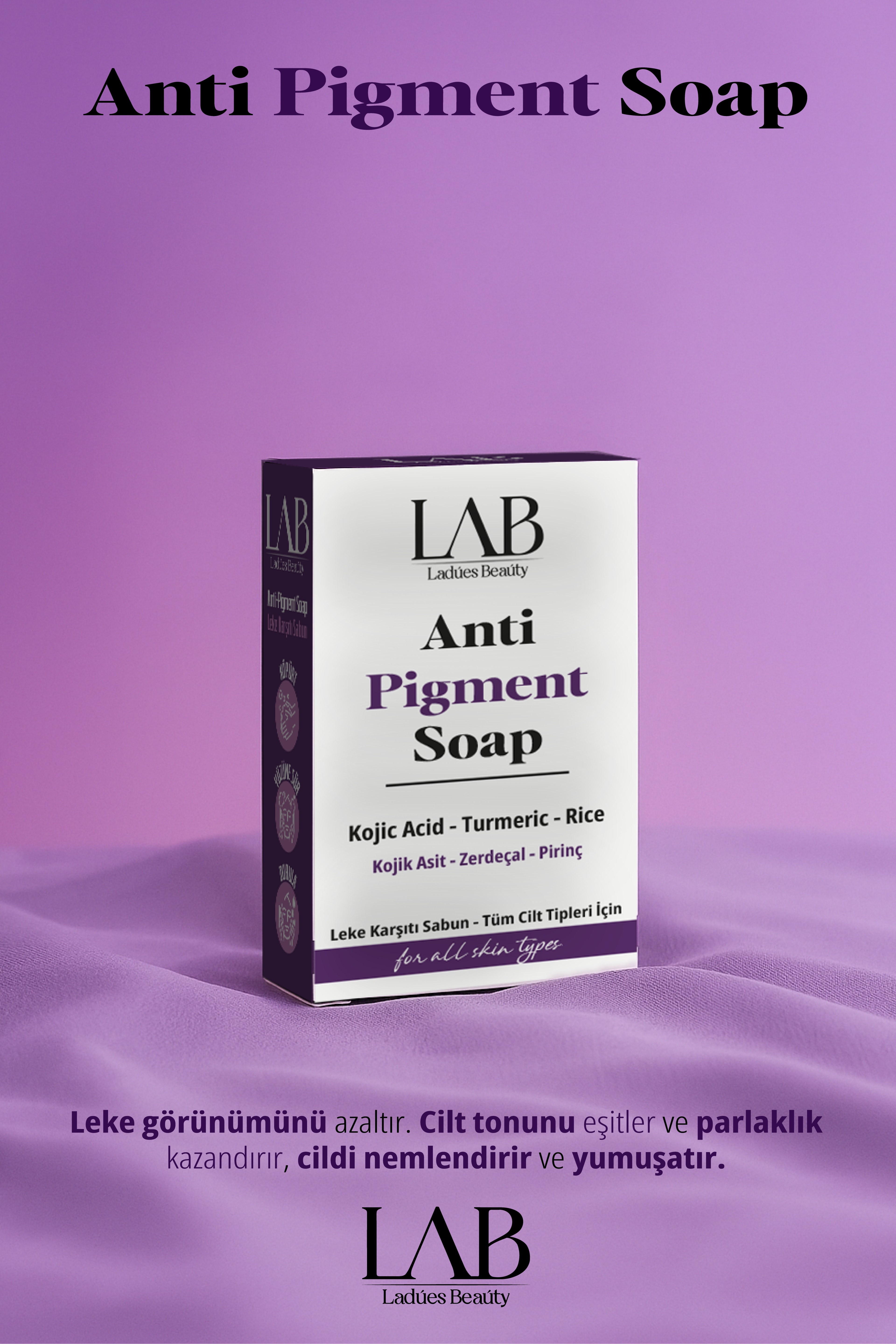 Lab Kojic Acid Zerdeçal Pirinç Etkisi İle Leke Karşıtı Sabun 50 gr