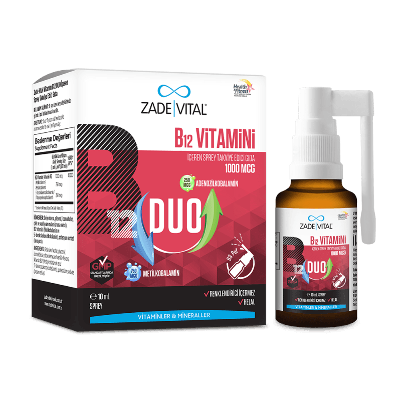 Zade Vital B12 Vitamini Duo 1000 mcg Sprey 10 ml