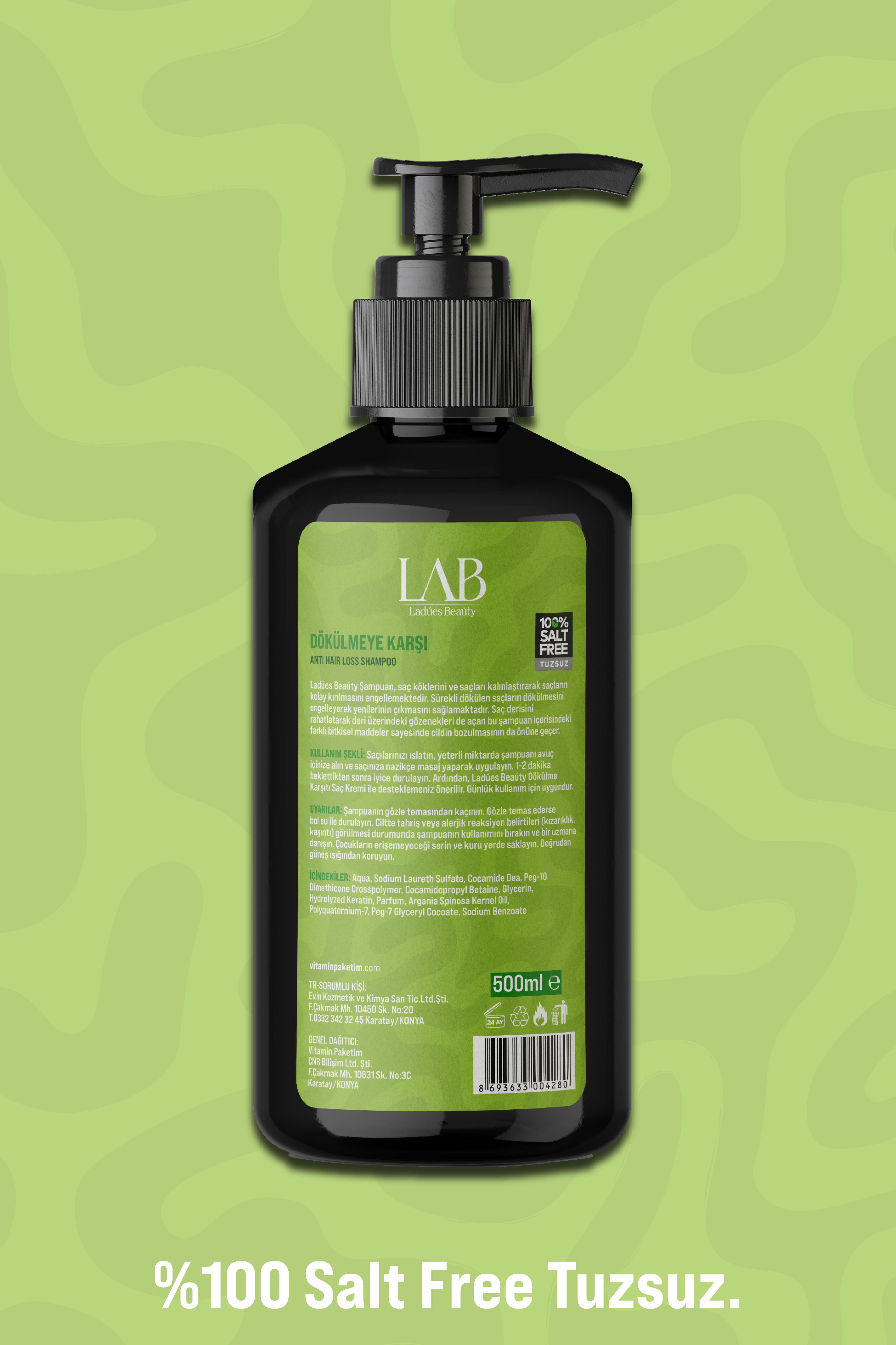Ladues Beauty Dökülmeye Karşı Şampuan 500 ml - 100% Salt Free Tuzsuz