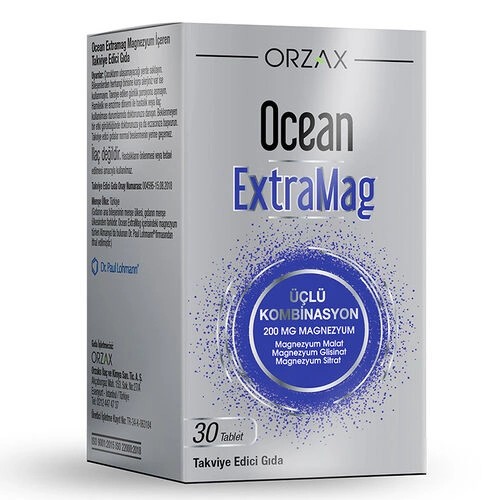 Orzax Ocean ExtraMag Üçlü Kombinasyon 30 Tablet