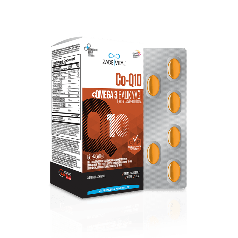 Zade Vital Koenzim Q10 & Omega 3 Balık Yağı