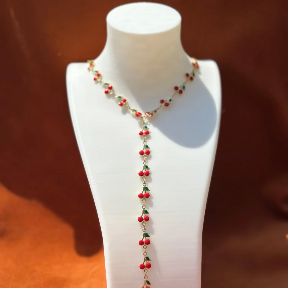 Çelik Kiraz Y Kolye