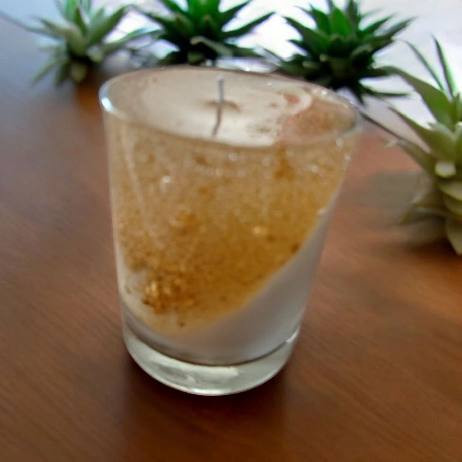 Simli Vanilya Kokulu Bardak Mum