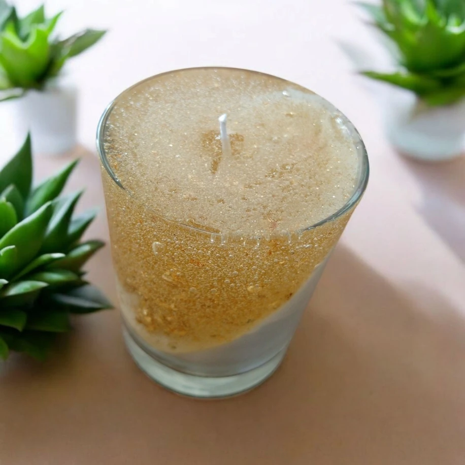 Simli Vanilya Kokulu Bardak Mum