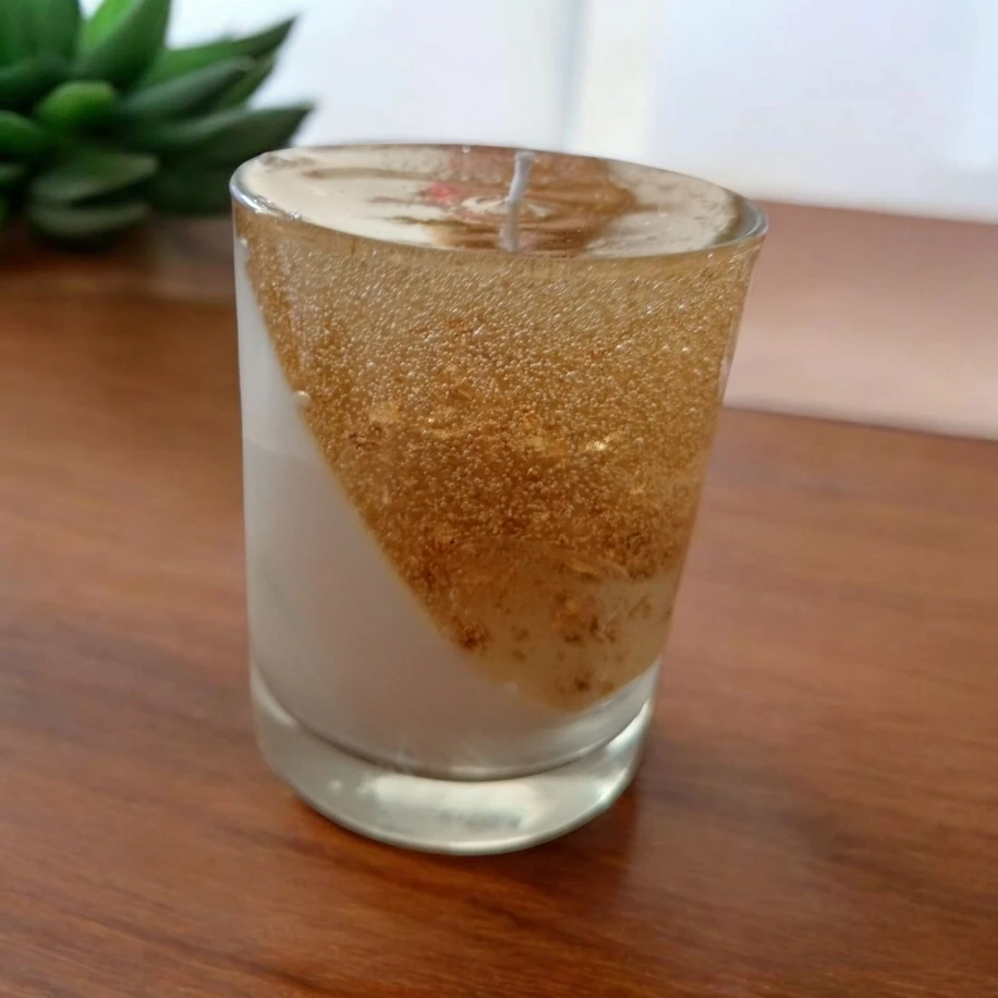 Simli Vanilya Kokulu Bardak Mum