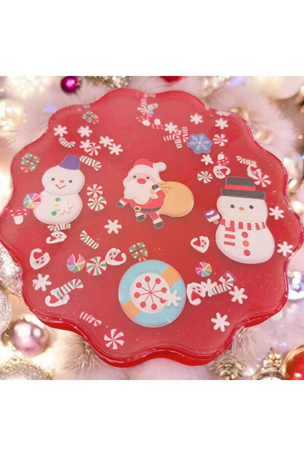 Yılbaşı Temalı Bardak Altlığı - noel