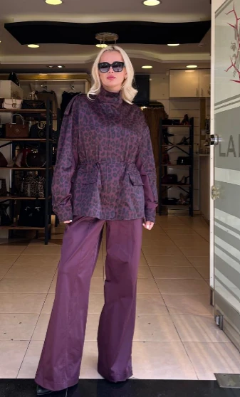 PARAŞÜT KUMAŞ LEOPAR DESEN GARNİLİ BOMBER CEKET