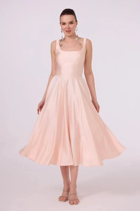 ELBISE MIDI SIRTI ACIK