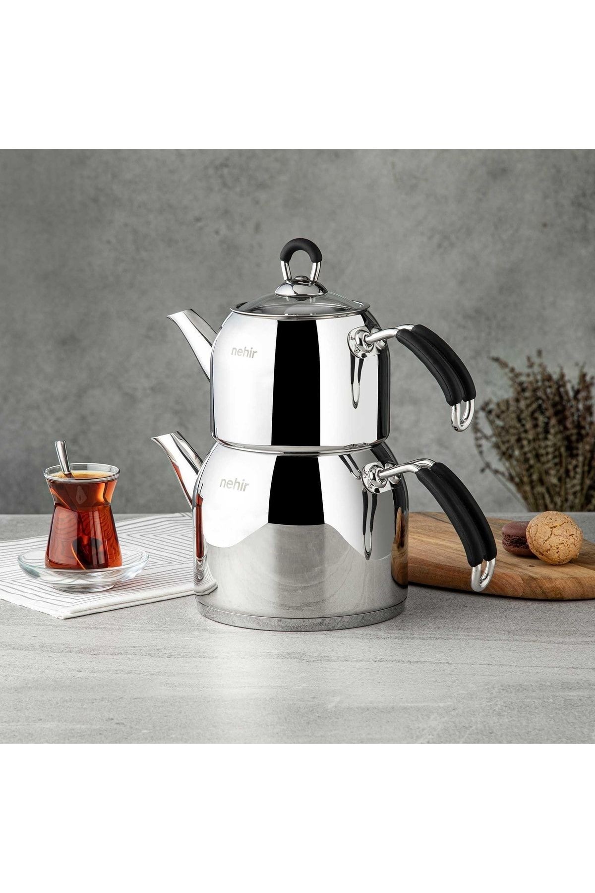 Modern Çelik Çaydanlık Takımı Maxı Boy