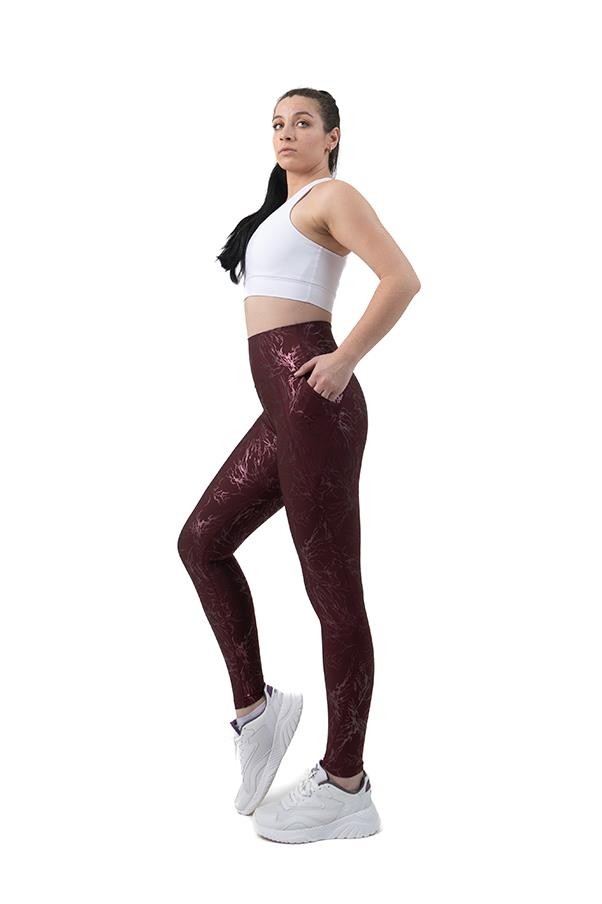 Glitter Yüksek Bel Cepli Spor Tayt