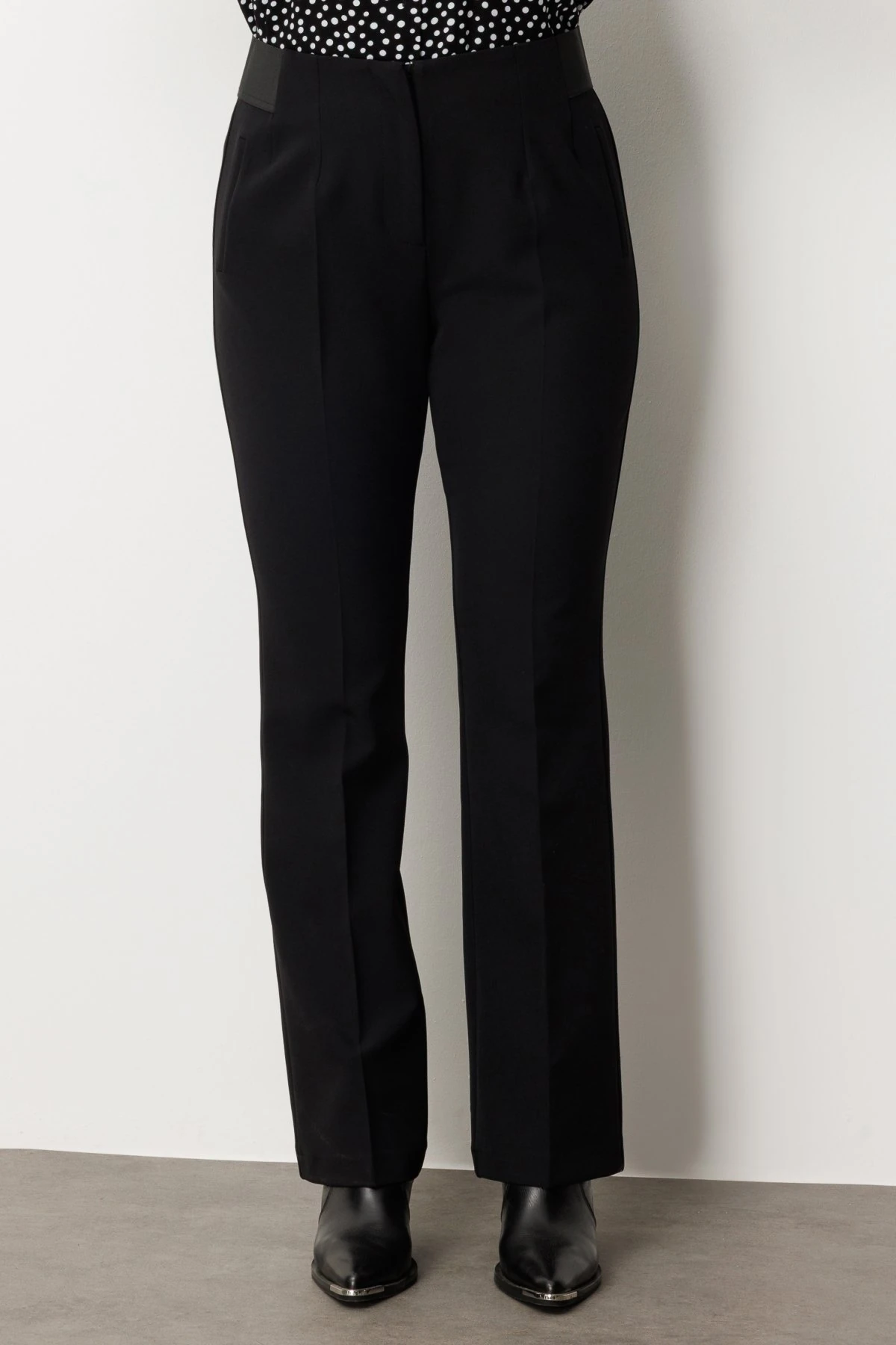 Ekol Beli Kalın Lastikli İspanyol Paça Pantolon