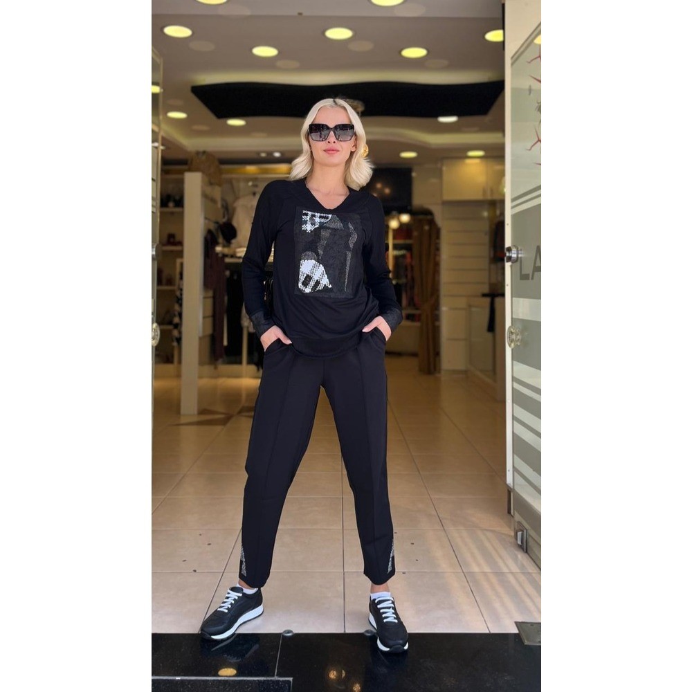 EKOSE PAYETLİ TAŞLI TSHIRT