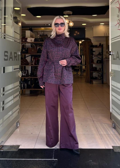 PARAŞÜT KUMAŞ LEOPAR DESEN GARNİLİ BOMBER CEKET