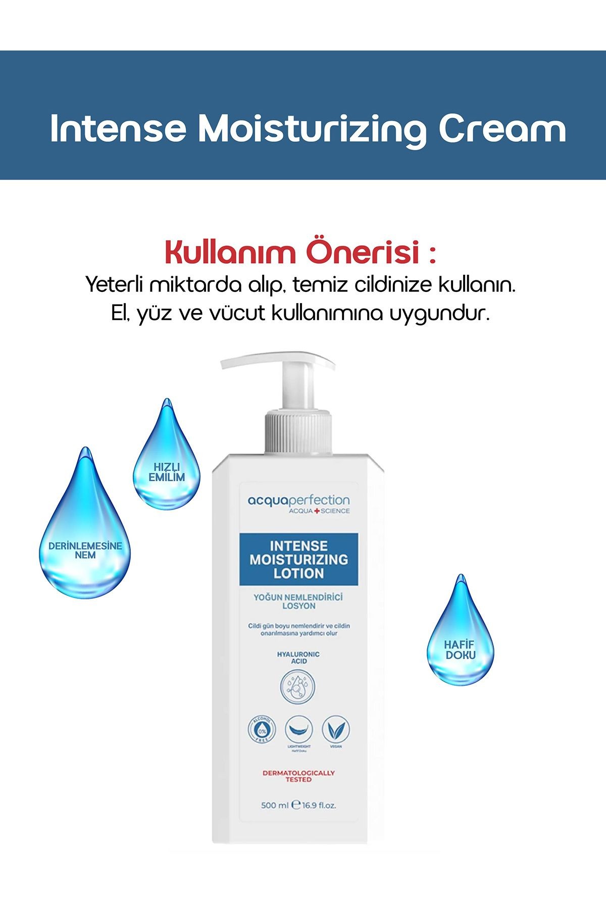 Acqua Perfection Yogun Nemlendirici El - Yüz - Vücut Losyonu 500 Ml*24