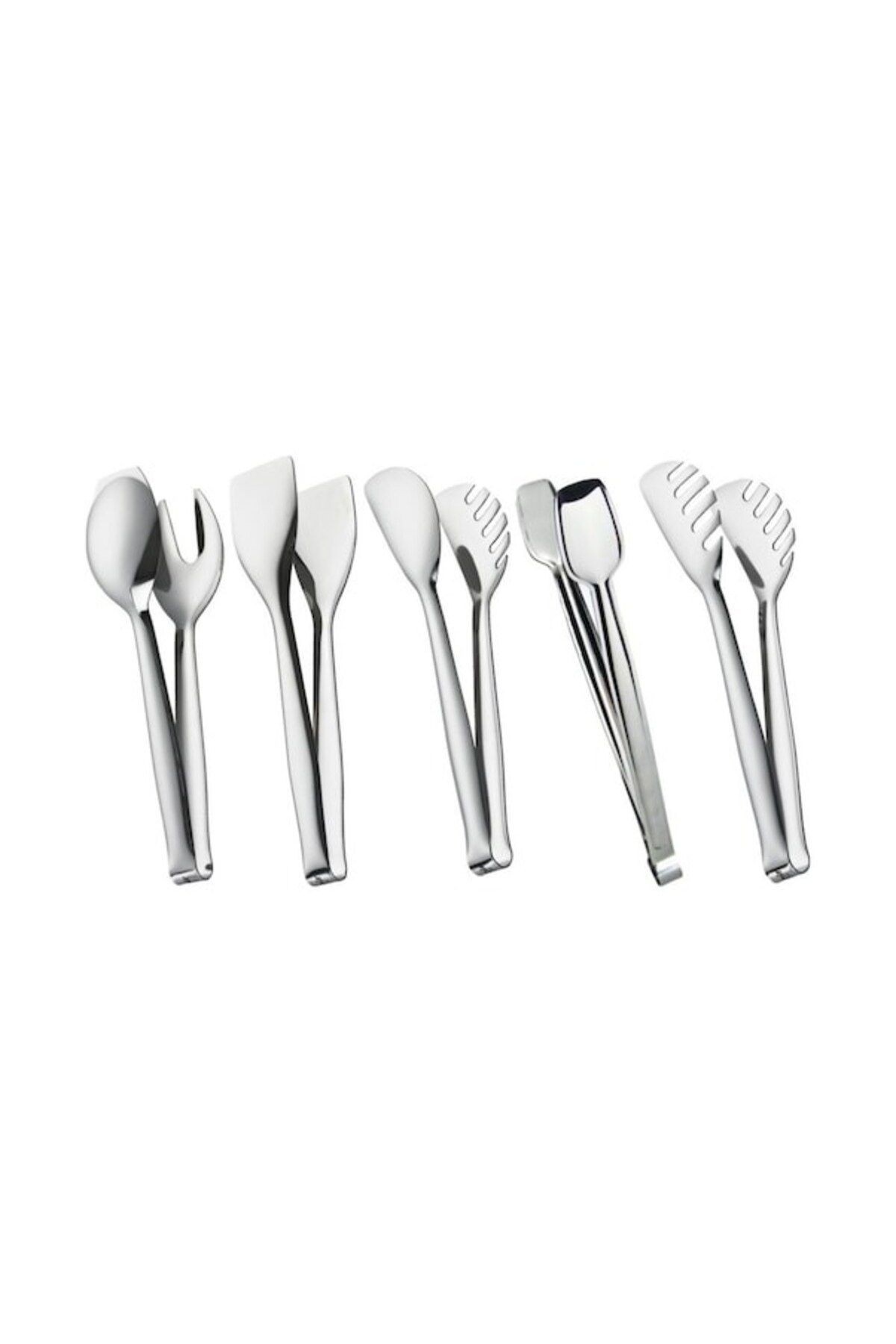 5'li Çelik Maşa Seti (Pasta Maşa+Makarna Maşa+Servis Maşa+Salata Maşa+Izgara Maşa 28cm)