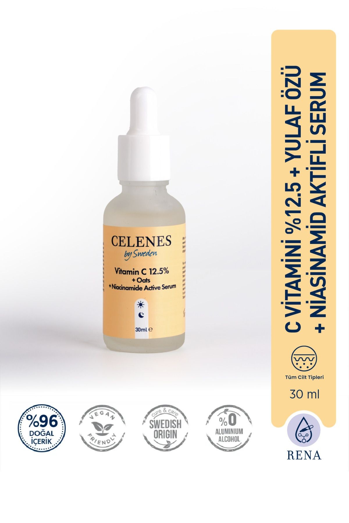 Celenes Serum 30 Ml Vitamin C 12,5%+Oats + Niacinamide*36