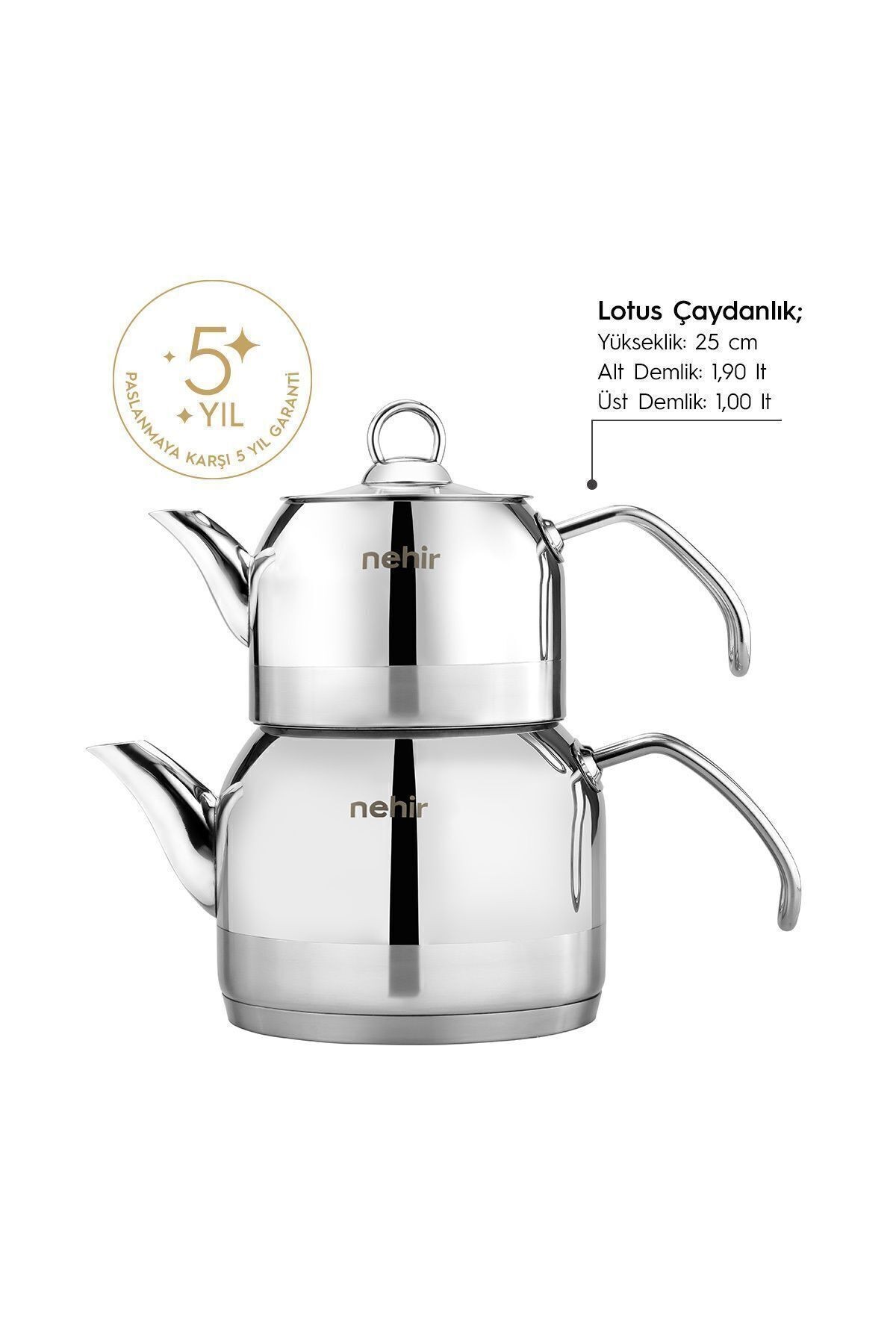 LOTUS MİDİ ÇELİK ÇAYDANLIK TAKIMI