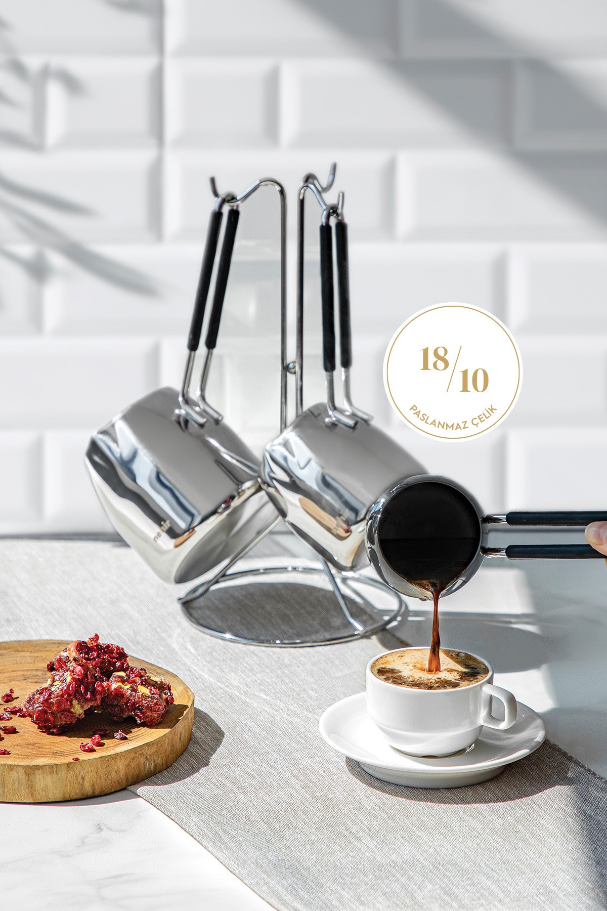 NEHİR MODERN 4 PARÇA CEZVE SETİ