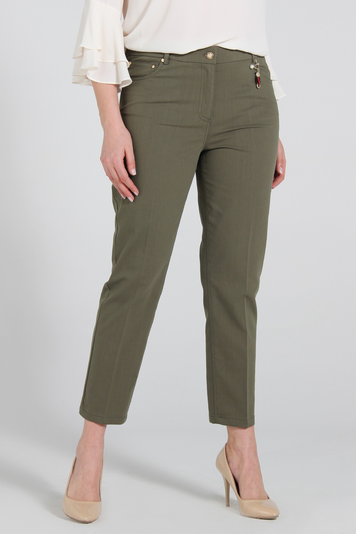Haki Kadın Kısa Paça Pantolon 18Y.Ekl.Pnt.02138.1