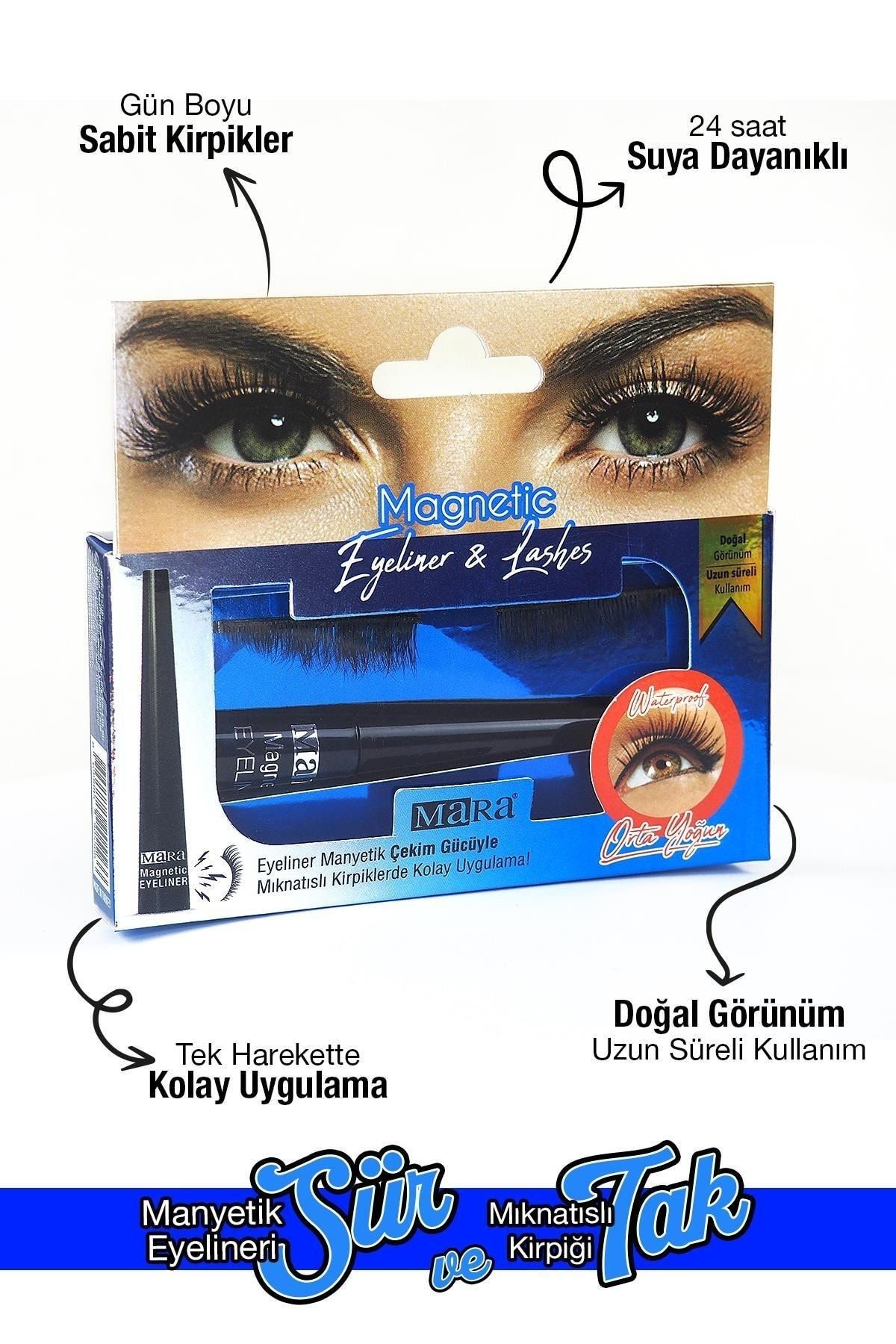 MARA MIKNATISLI EYELINER& KIRPIK ORTA YOGUN / MAGNETİC EYELASHES&EYELINER MEDIUM INTENSE