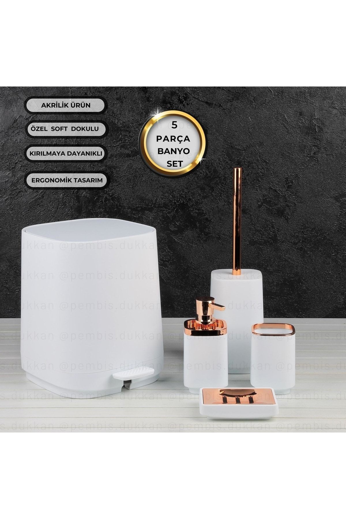 AROW PİAZZA AKRİLİK 5 PRÇ BANYO SETİ 4 3666