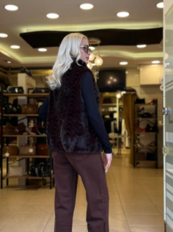 Ekol Desenli Peluş Yelek