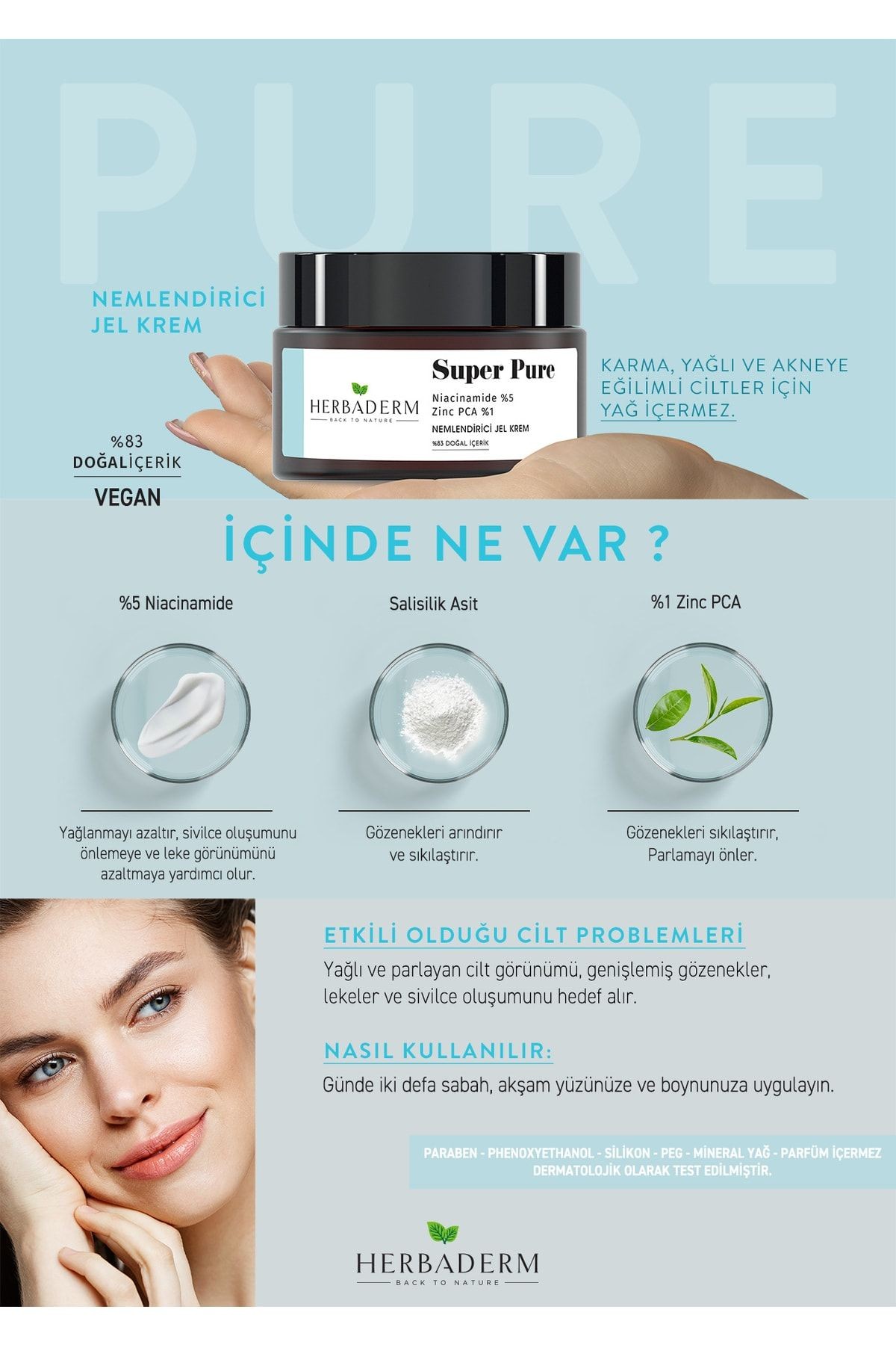 HERBADERM SUPER PURE GÖZENEK SİVİLCE VE LEKE KARŞ.