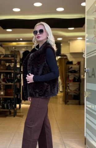 Ekol Desenli Peluş Yelek