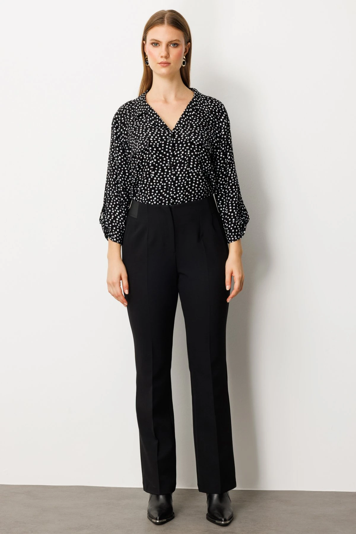 Ekol Beli Kalın Lastikli İspanyol Paça Pantolon