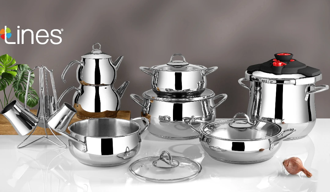 LİNES ZEYCAN KÜRE ÇELİK ÇEYİZ SETİ METAL KULP 18 PCS