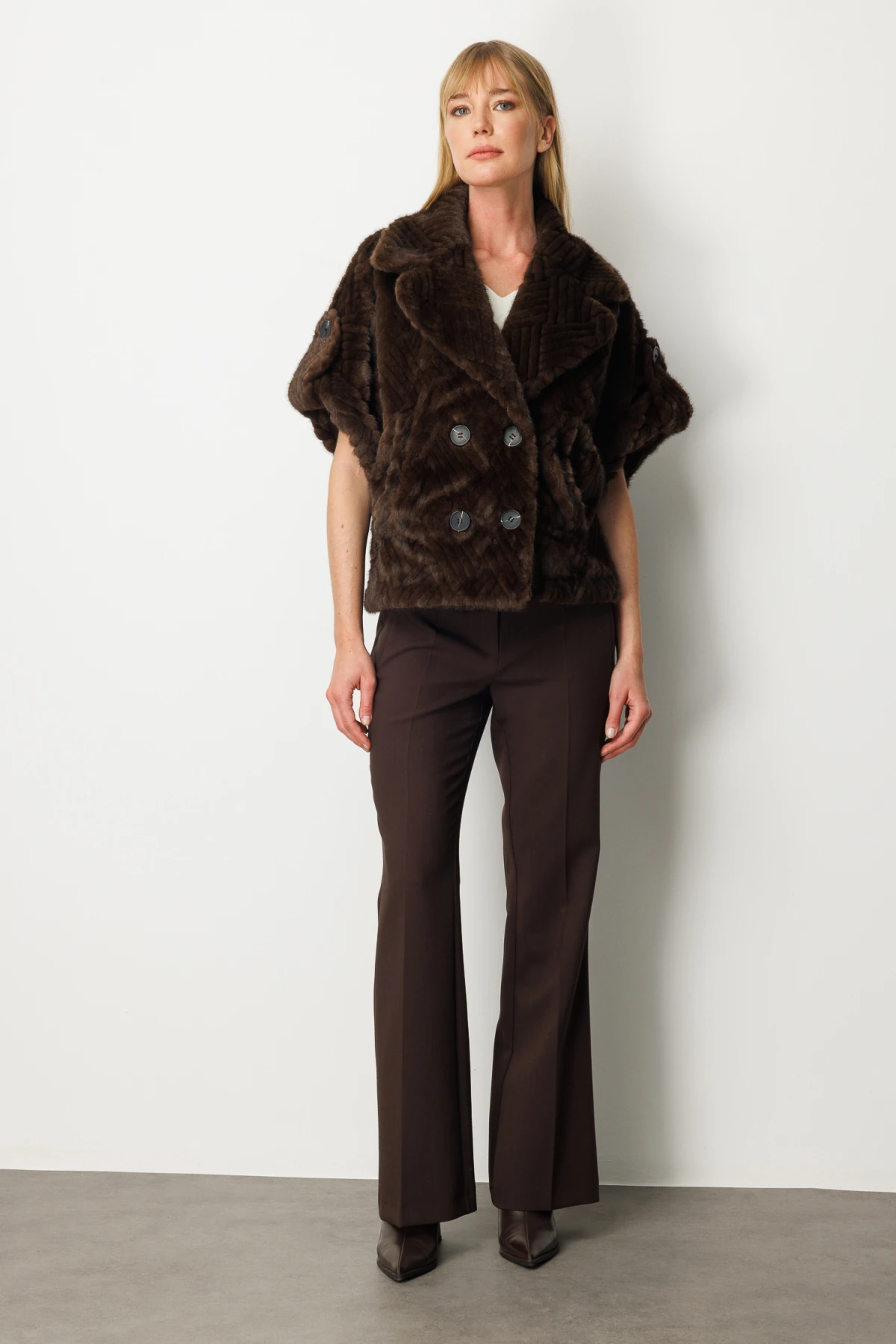 Ekol Yarasa Kol Peluş Mont