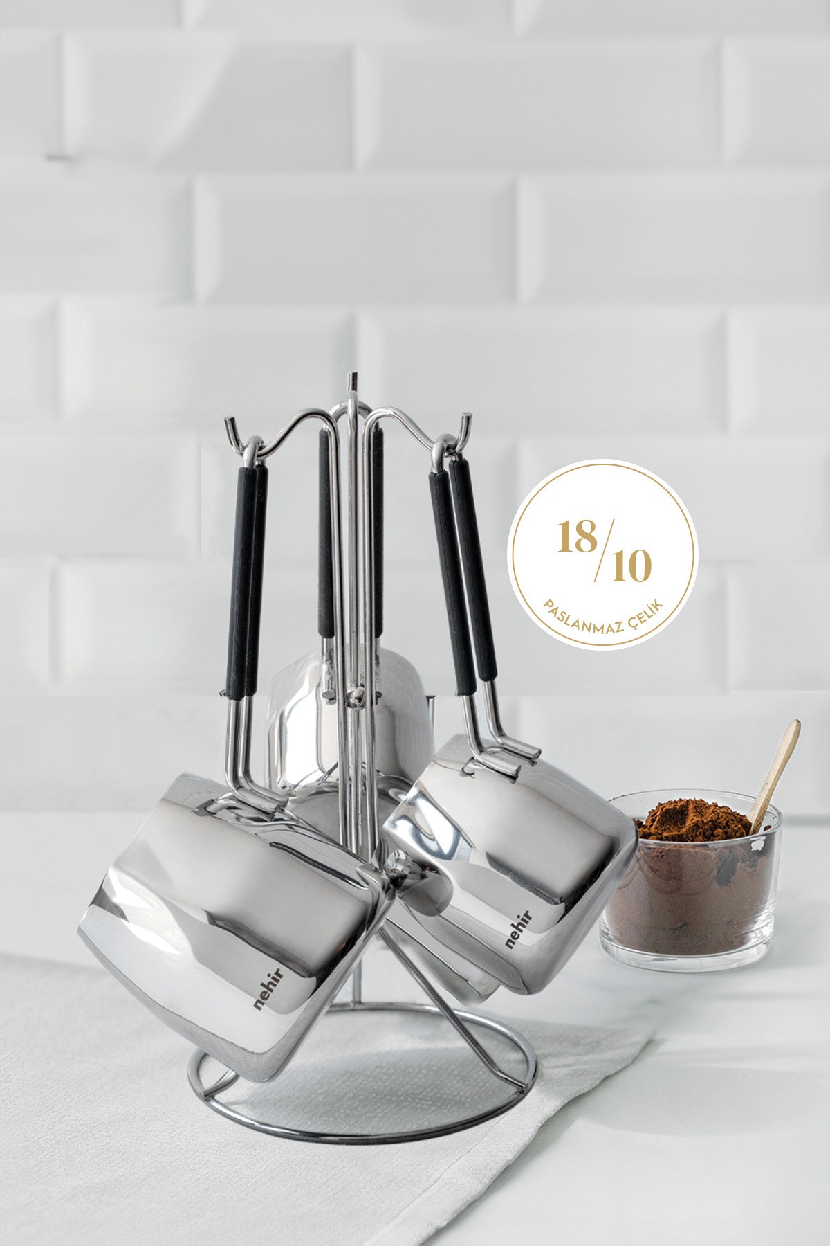NEHİR MODERN 4 PARÇA CEZVE SETİ