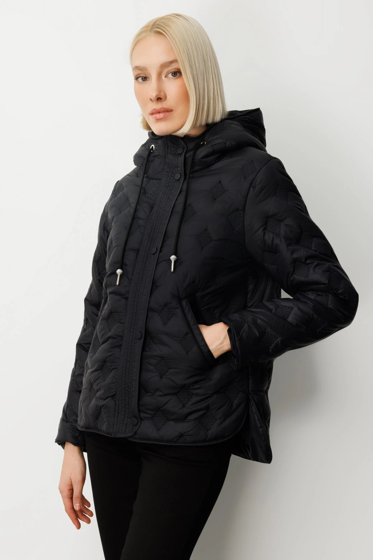 Ekol Kapüşonlu Şişme Mont Siyah