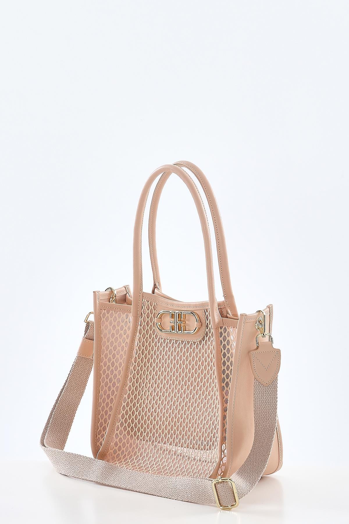 Örgü Desenli, Metal Logolu, Kadın Çanta