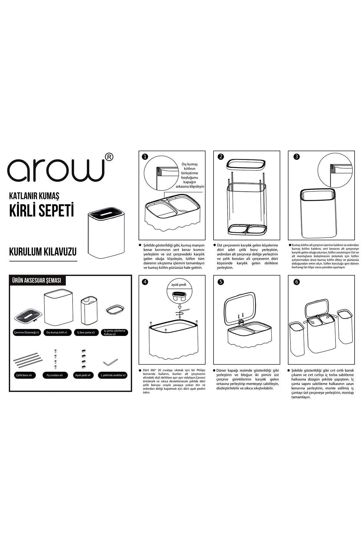 AROW GARB KATLANIR KUMAŞ KİRLİ SEPETİ